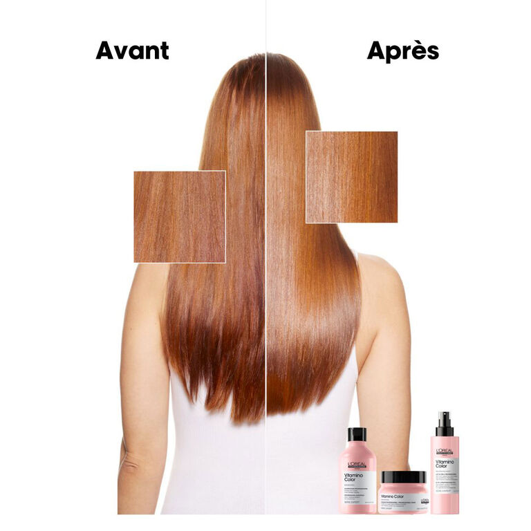 Avant/apr&egrave;s utilisation de la gamme Vitamino Color